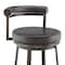 Armen Living Neura Swivel Counter or Bar Stool in Mocha Finish with Brown Faux Leather 840254333512 - alternate 5